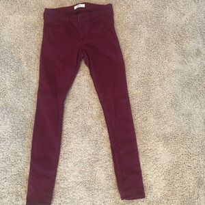Maroon Hollister skinny jeans